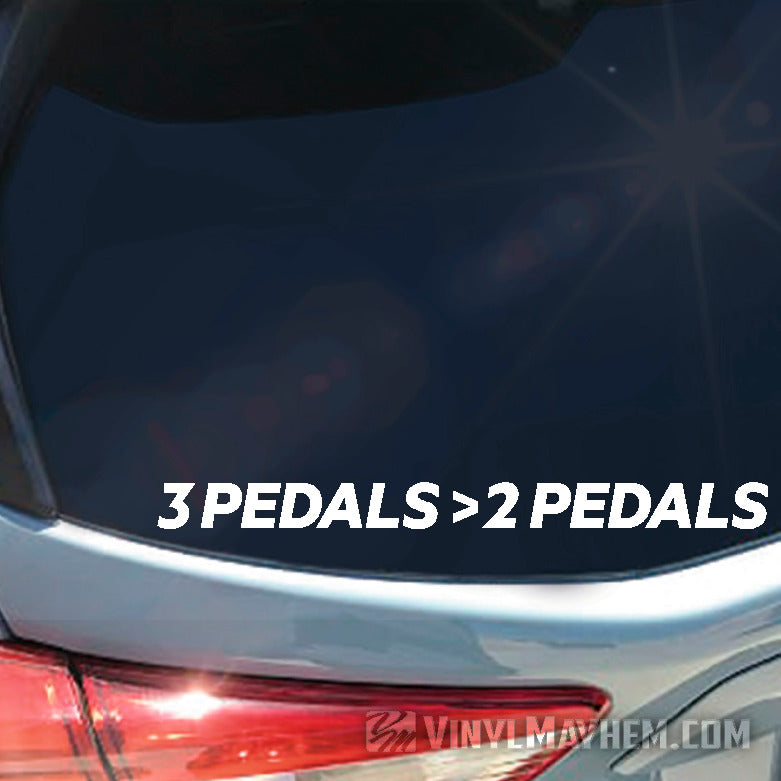 3 Pedals greater than 2 Pedals vinyl sticker