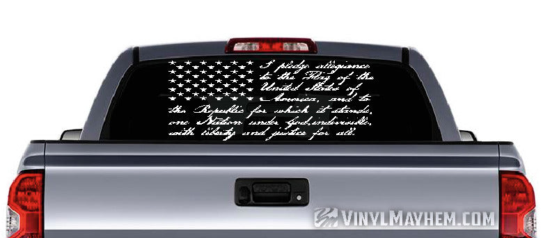 American Flag with Pledge of Allegiance vinyl sticker