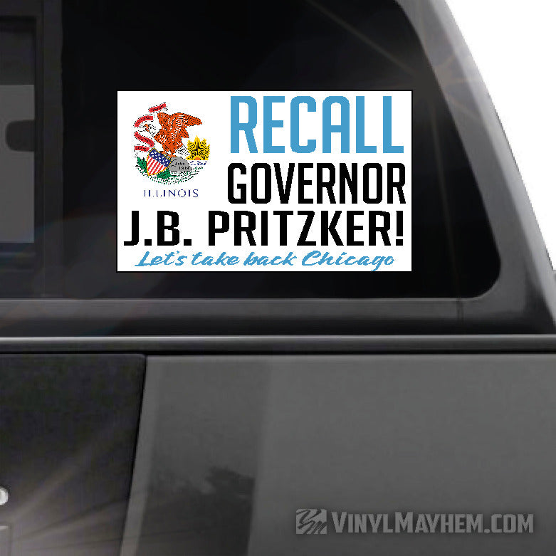 Chicago Illinois RECALL Governor J.B. Pritzker sticker