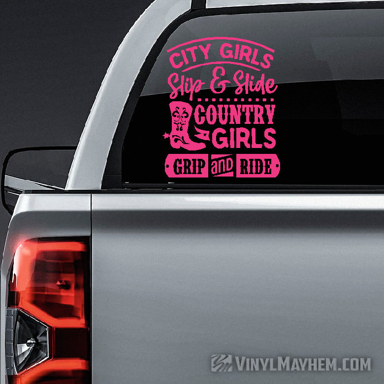City Girls Slip & Slide Country Girls Grip and Ride vinyl sticker
