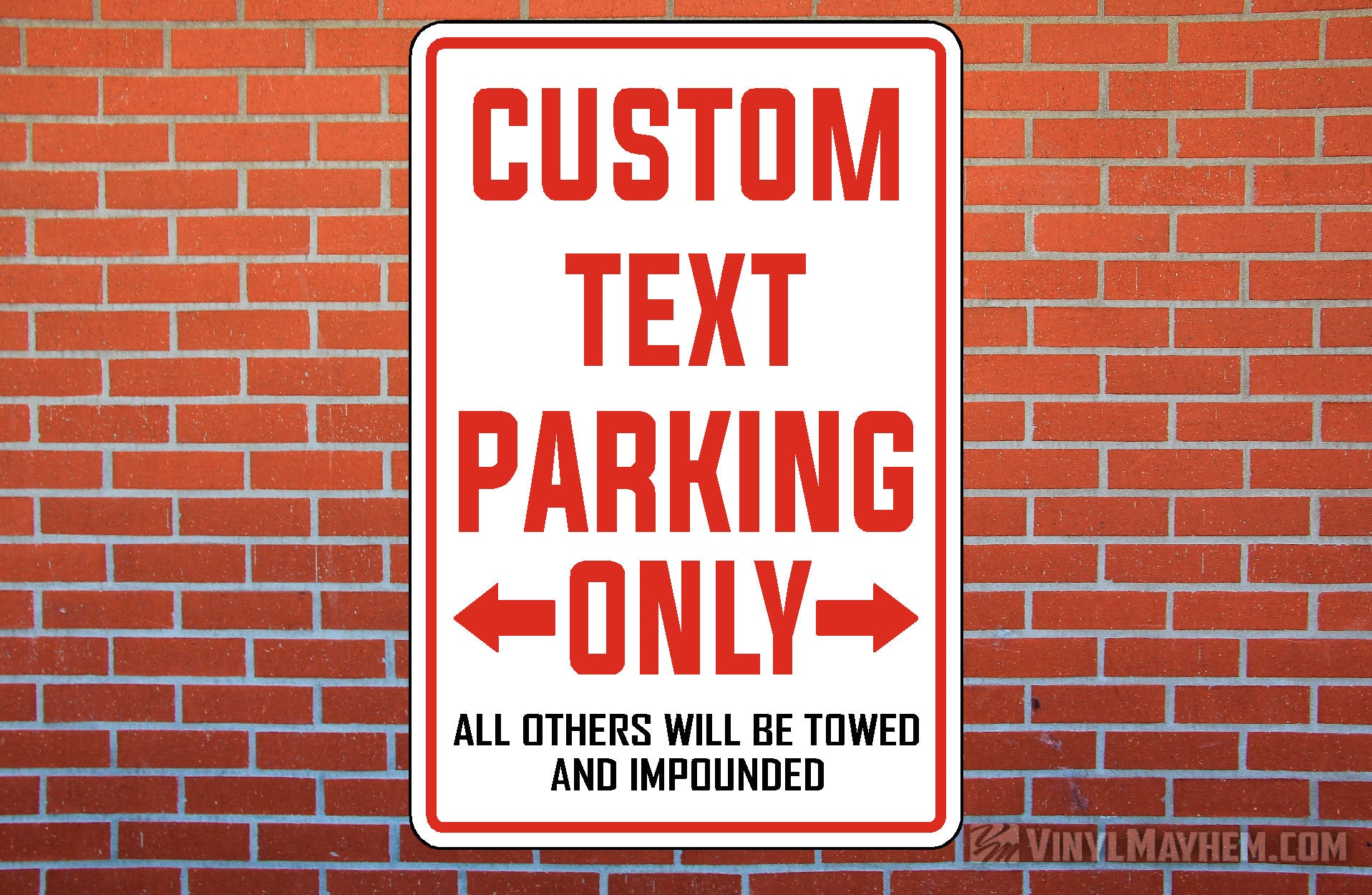 Custom Text Lettering Parking Only Personalized Metal Sign
