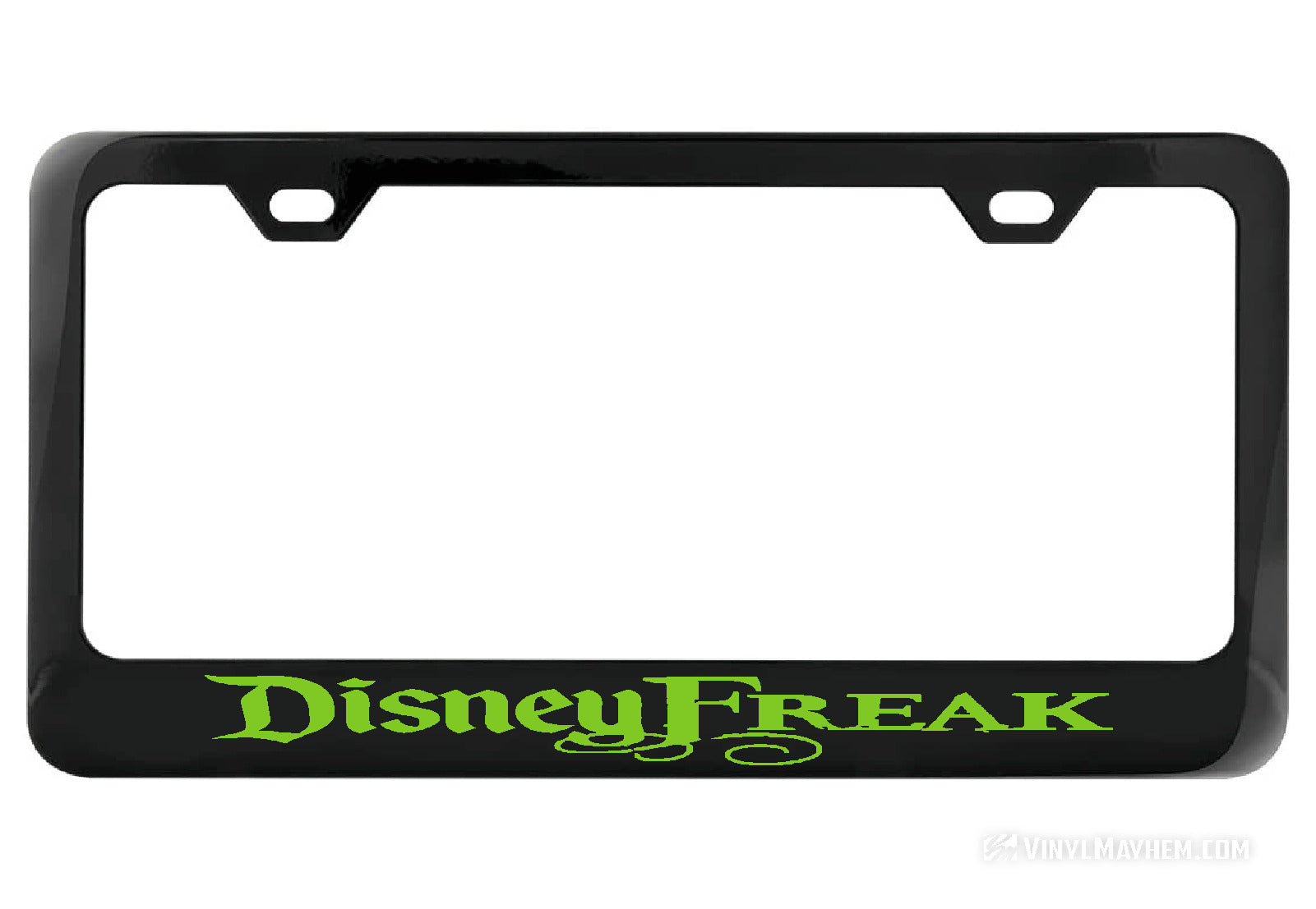 Disney Freak black license plate frame
