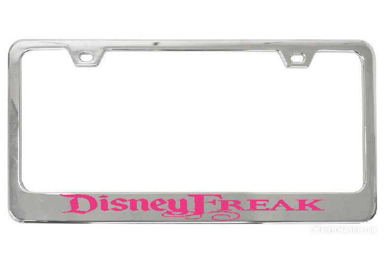 Disney Freak chrome license plate frame