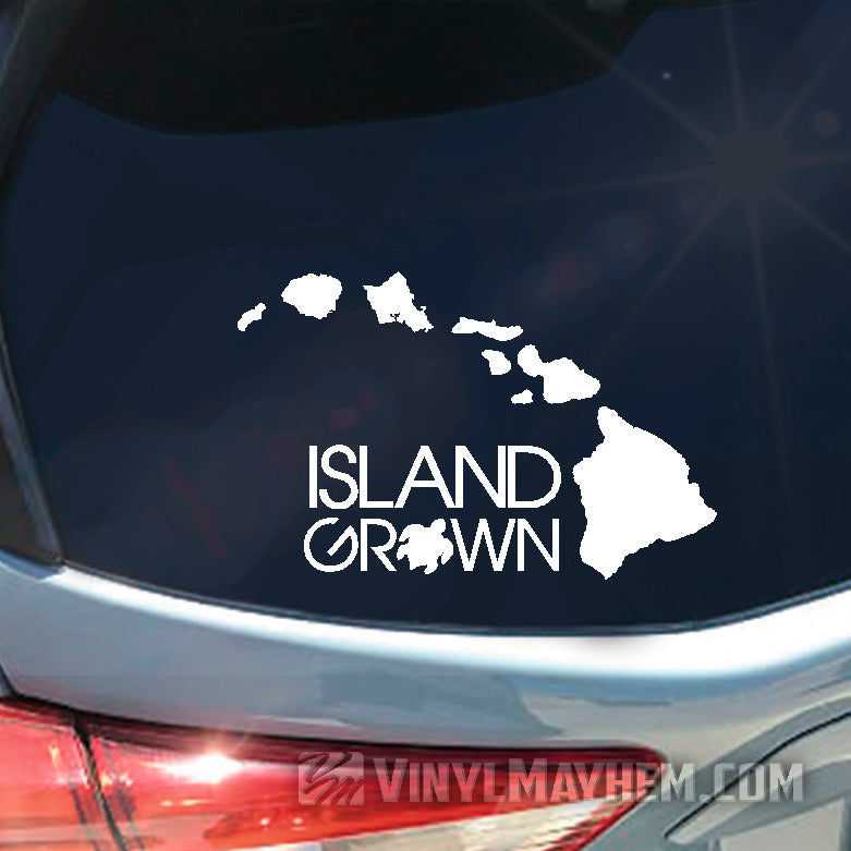 Hawaiian Island Grown with Turtle vinyl sticker