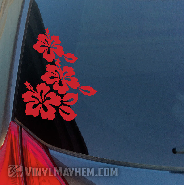 Hawaiian hibiscus flowers vinyl sticker