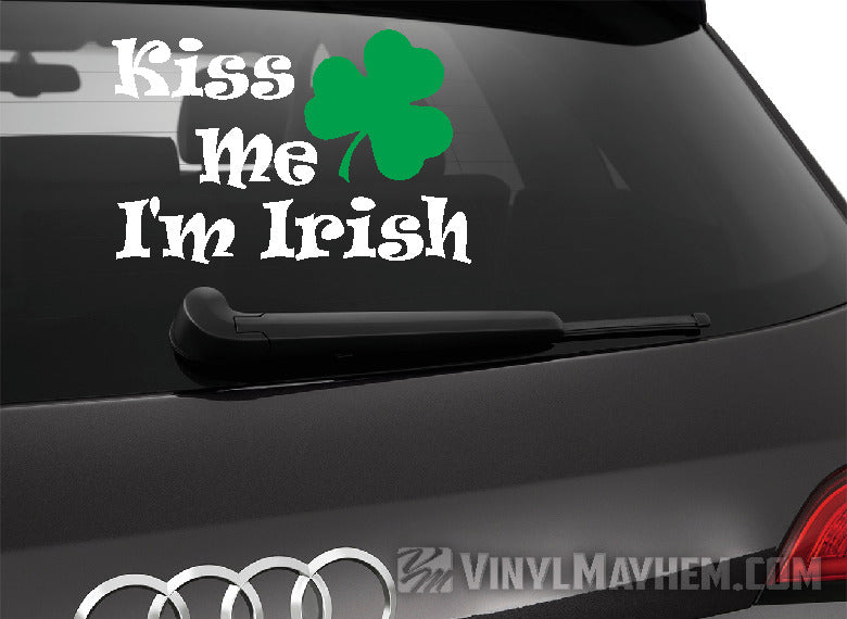 Kiss Me I'm Irish two-color vinyl sticker