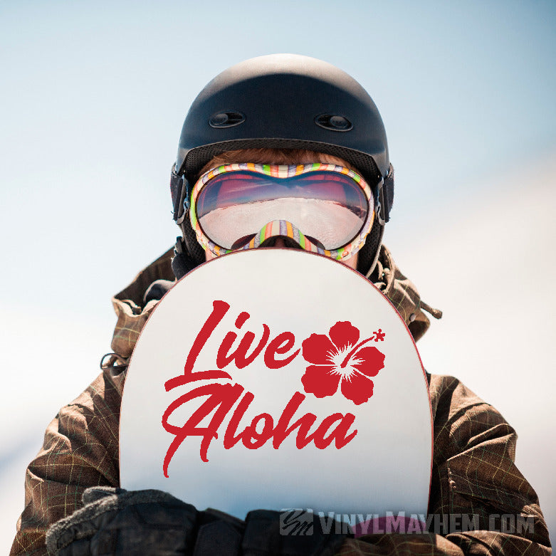 Live Aloha hibiscus flower vinyl sticker