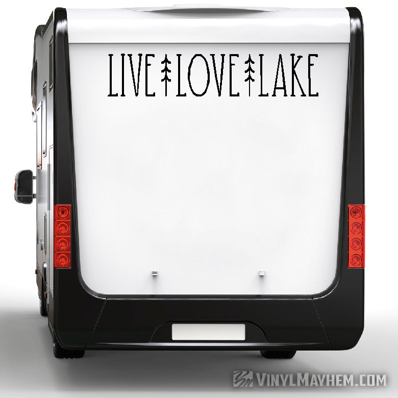 Live Love Lake with trees vinyl sticker