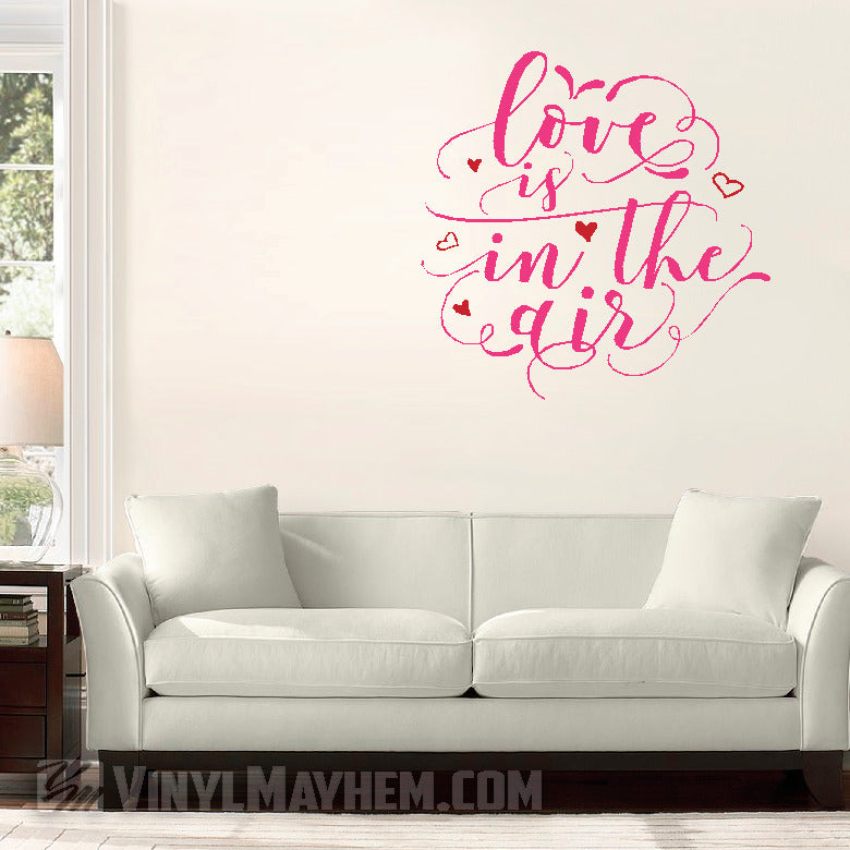 Love is in the air two-color vinyl sticker