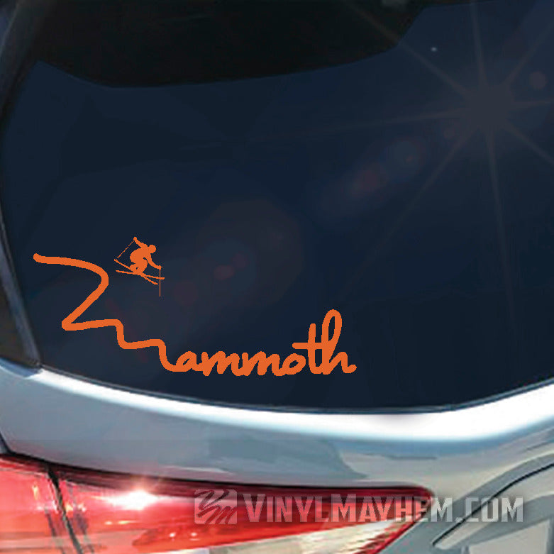 Mammoth skier vinyl sticker