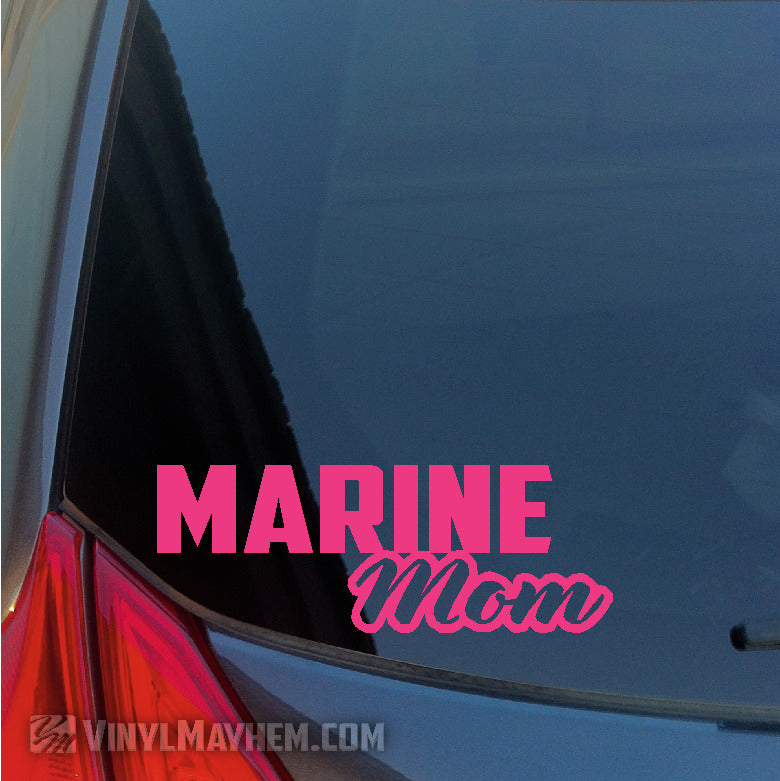 Marine Mom script vinyl sticker