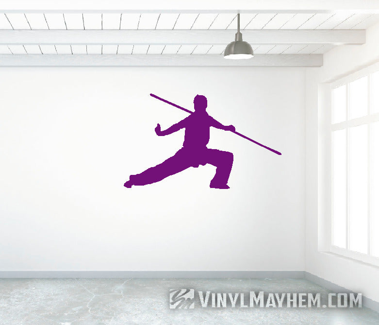 Martial arts bo staff silhouette vinyl sticker