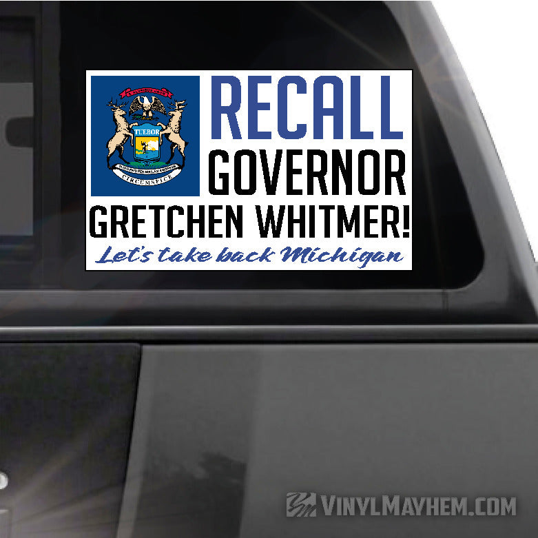 Michigan RECALL Governor Gretchen Whitmer sticker