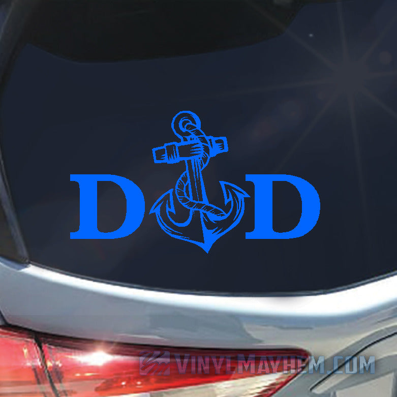 Navy Dad with anchor vinyl sticker