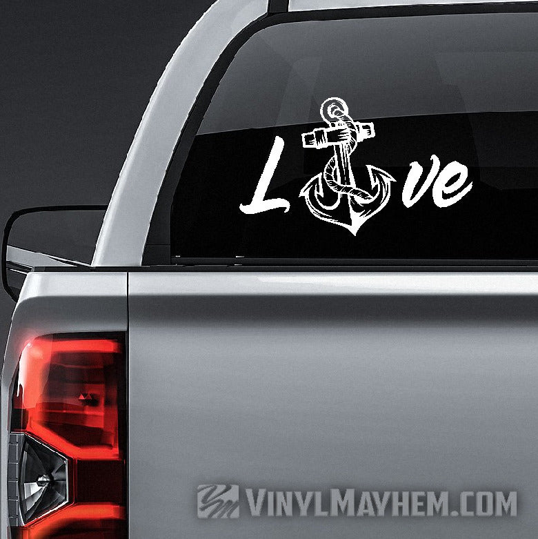 Navy Love with anchor vinyl sticker