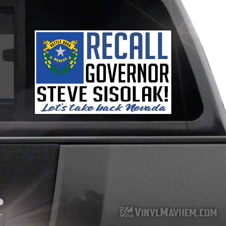 Nevada RECALL Governor Steve Sisolak sticker