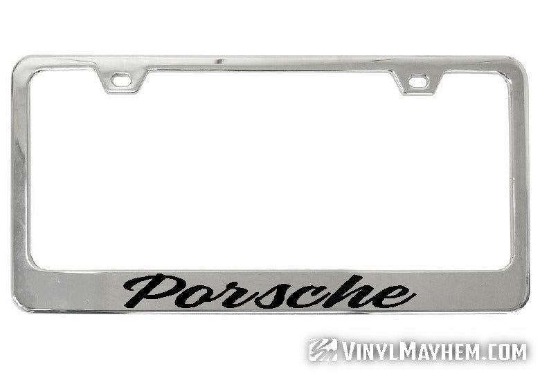 Porsche chrome license plate frame