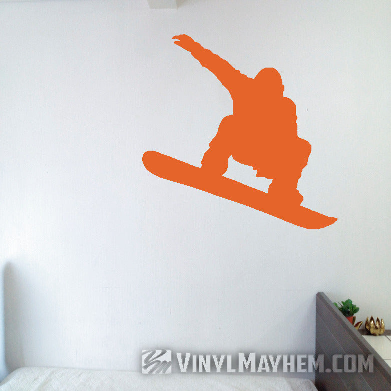 Snowboarder in air silhouette snowboarding vinyl sticker