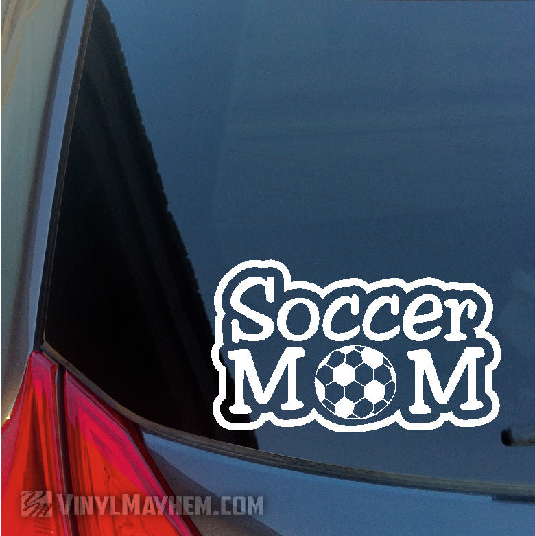 Soccer Mom text outlined vinyl sticker