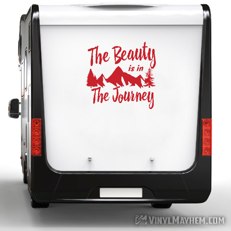 The Beauty Is In The Journey Travel Mountain vinyl sticker