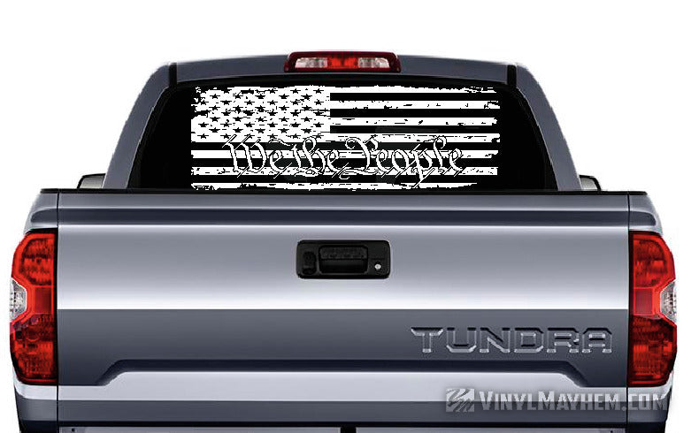 We The People American Flag distressed vinyl sticker