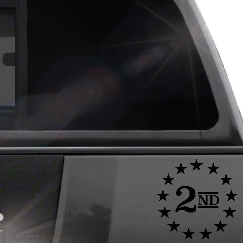 2nd Amendment stars in circle vinyl sticker