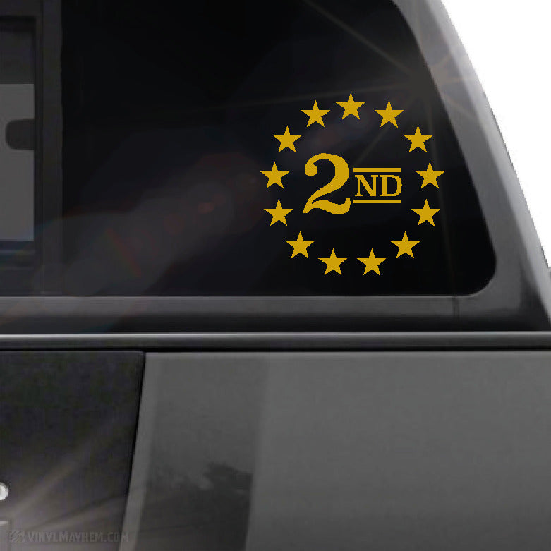 2nd Amendment stars in circle vinyl sticker