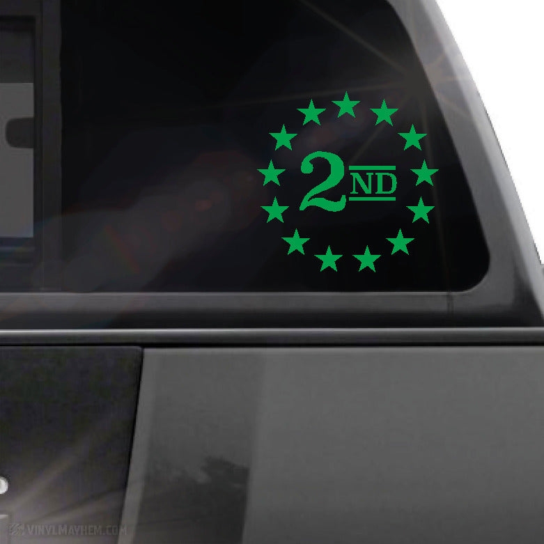 2nd Amendment stars in circle vinyl sticker