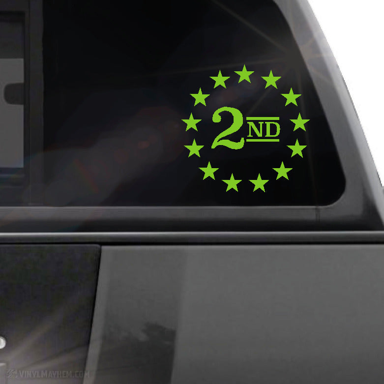 2nd Amendment stars in circle vinyl sticker