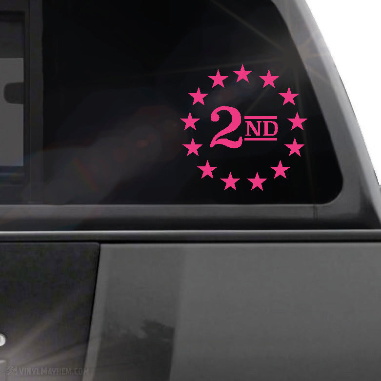 2nd Amendment stars in circle vinyl sticker