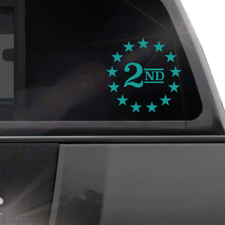 2nd Amendment stars in circle vinyl sticker