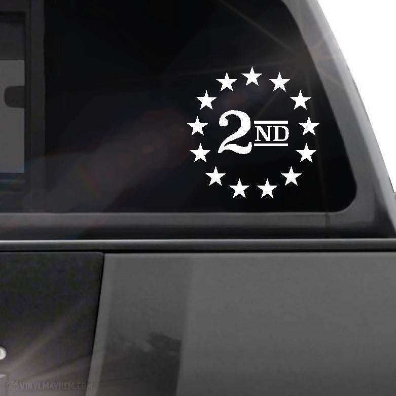 2nd Amendment stars in circle vinyl sticker