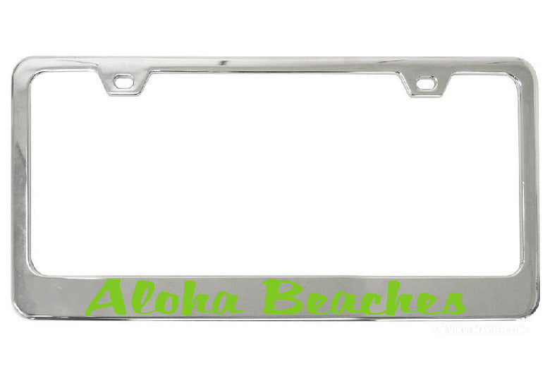 Aloha Beaches chrome license plate frame