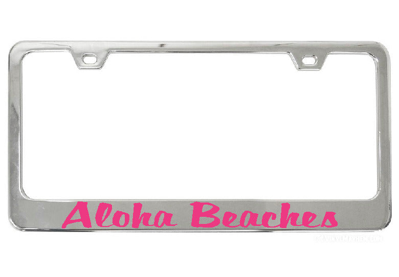 Aloha Beaches chrome license plate frame