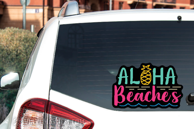 Aloha Beaches with pineapple sticker