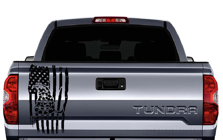 American Flag distressed Don&#39;t Tread On Me vinyl sticker
