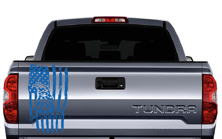 American Flag distressed Don&#39;t Tread On Me vinyl sticker