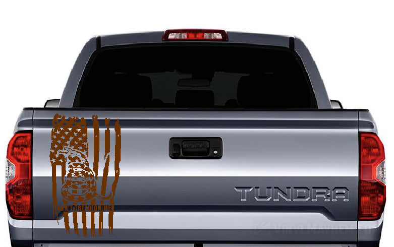 American Flag distressed Don&#39;t Tread On Me vinyl sticker