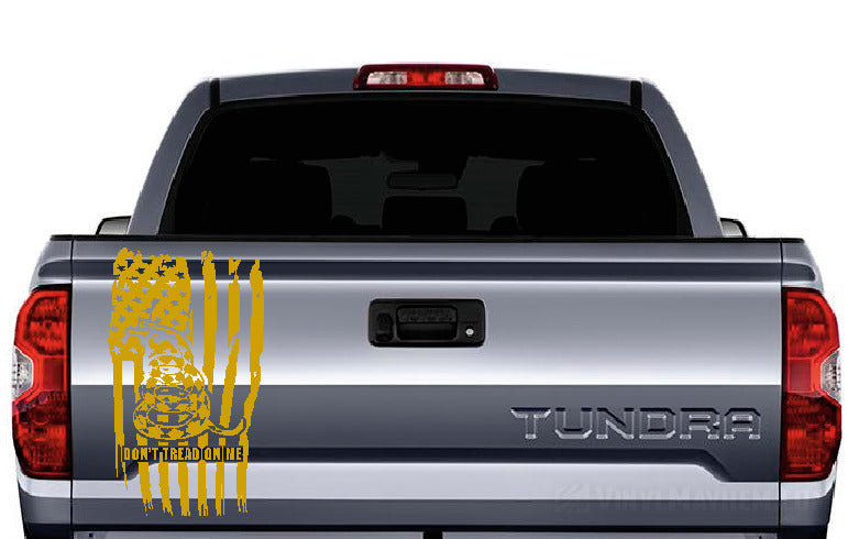 American Flag distressed Don&#39;t Tread On Me vinyl sticker