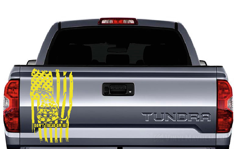 American Flag distressed Don&#39;t Tread On Me vinyl sticker