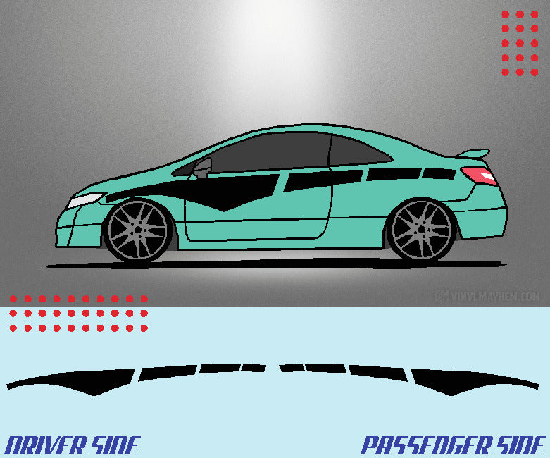 Arched Dashed Stripe vinyl graphic kit