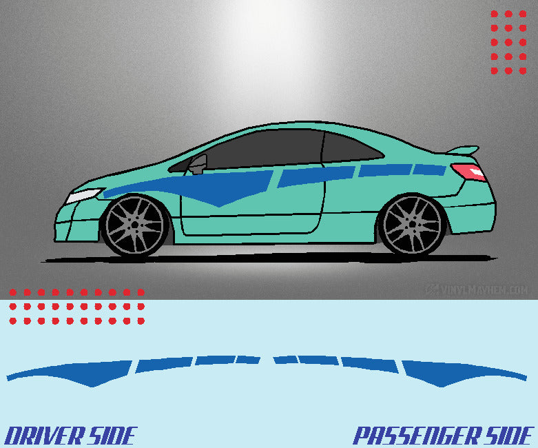 Arched Dashed Stripe vinyl graphic kit