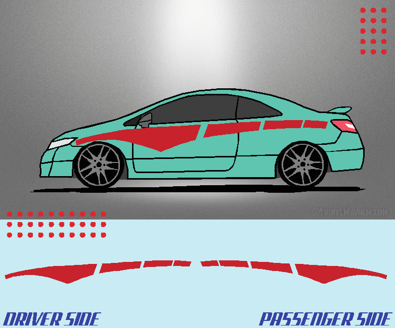 Arched Dashed Stripe vinyl graphic kit