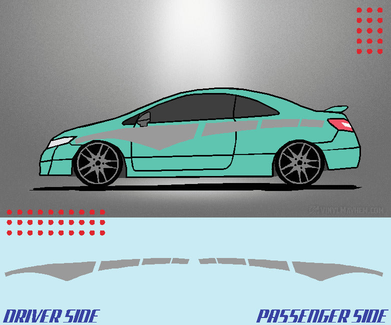 Arched Dashed Stripe vinyl graphic kit