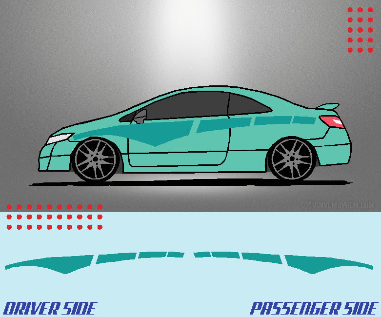 Arched Dashed Stripe vinyl graphic kit