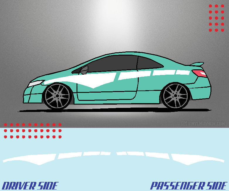 Arched Dashed Stripe vinyl graphic kit