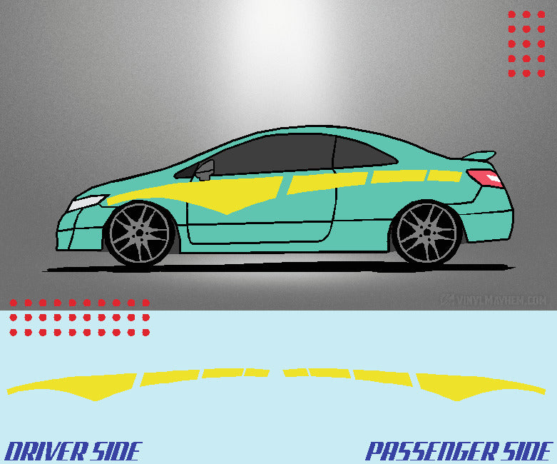 Arched Dashed Stripe vinyl graphic kit