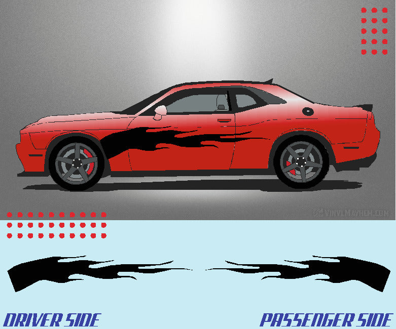 Arched Solid Flame vinyl graphic kit