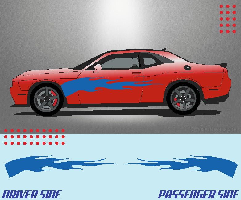 Arched Solid Flame vinyl graphic kit