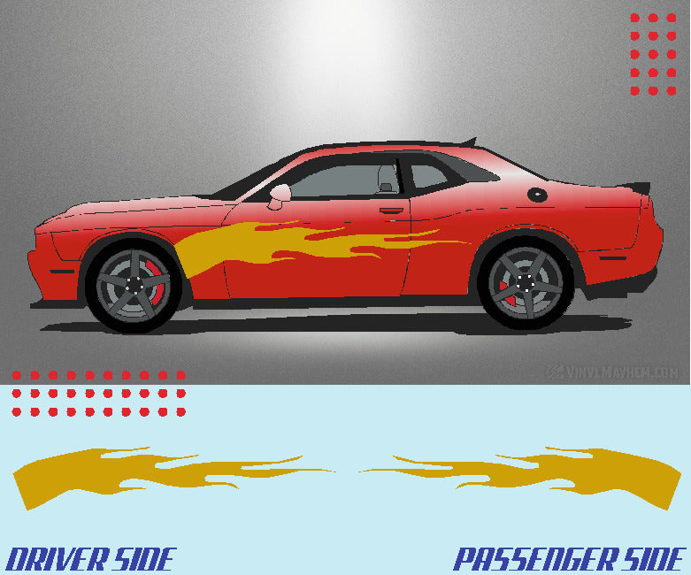 Arched Solid Flame vinyl graphic kit